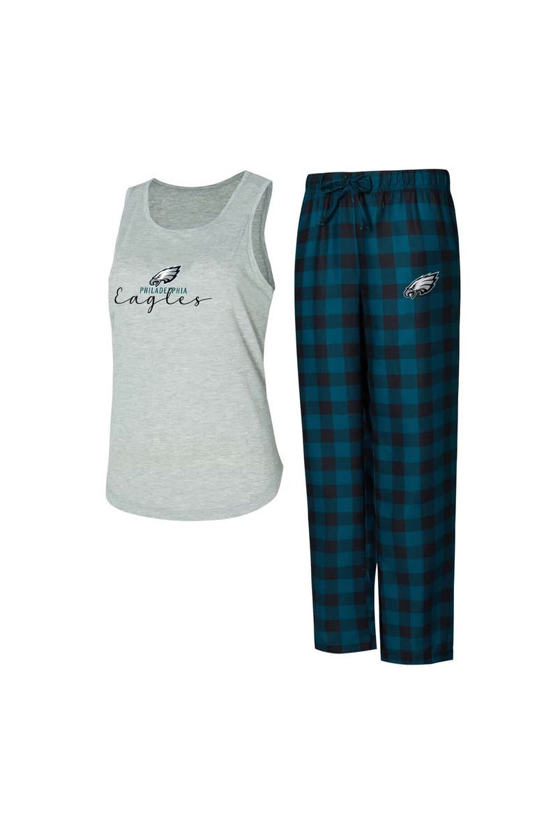 CONCEPTS SPORT Women's Concepts Sport Gray/Green Philadelphia Eagles Petition Tank Top and Pants Sleep Set, Main, color, 