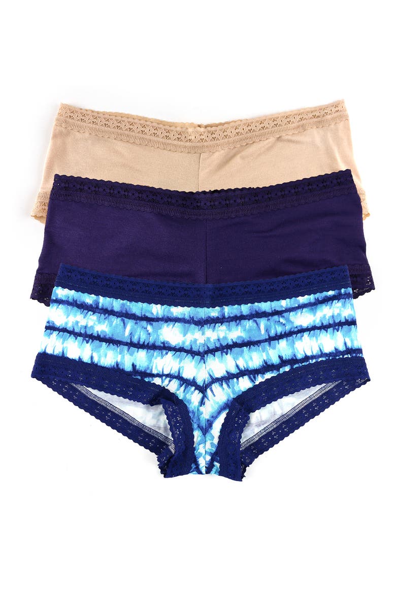 Dream Assorted 3-Pack Boyshorts, Main, color, INDIGO/INDIGO STRIPE