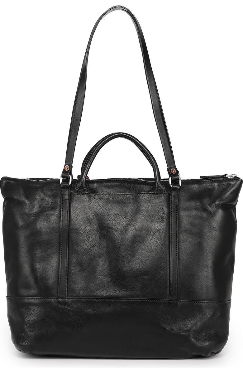 OLD TREND Crocus Genuine Leather Spacious Carryall Tote, Alternate, color, Black