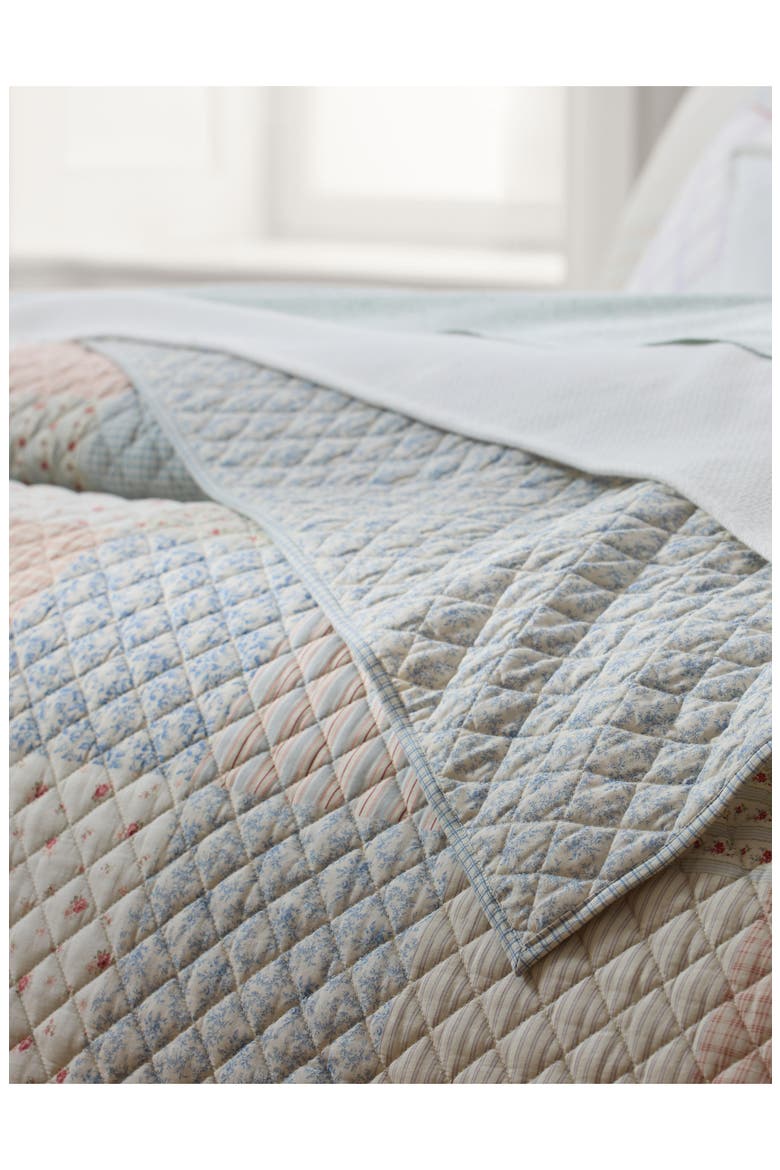 Marissa Patchwork & Floral Reversible Cotton Quilt, Alternate, color, TRUE CREAM MULTI