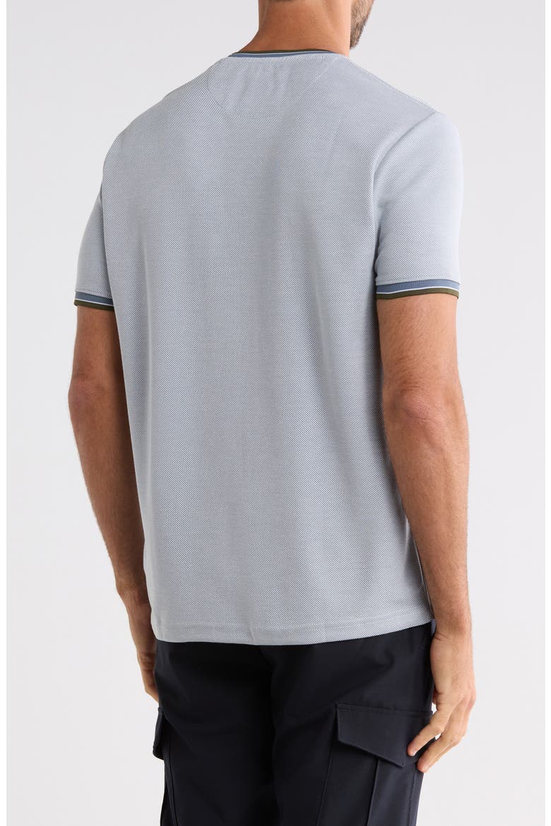 Tipped Textured Crewneck T-shirt, Alternate, color, GRAY