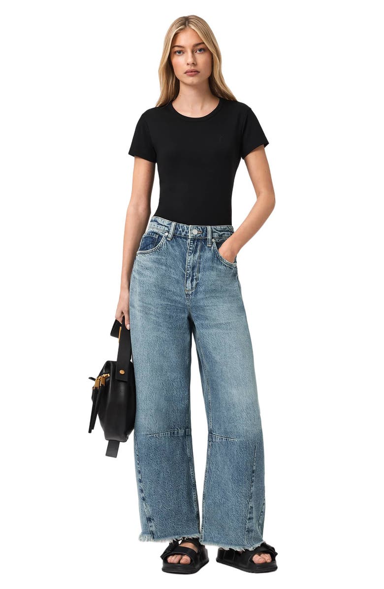 AllSaints Payton Barrel Leg Jeans, Alternate, color, Vintage Indigo