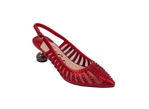Lady Couture Mesh Rhinestone Heel Slingback Pump