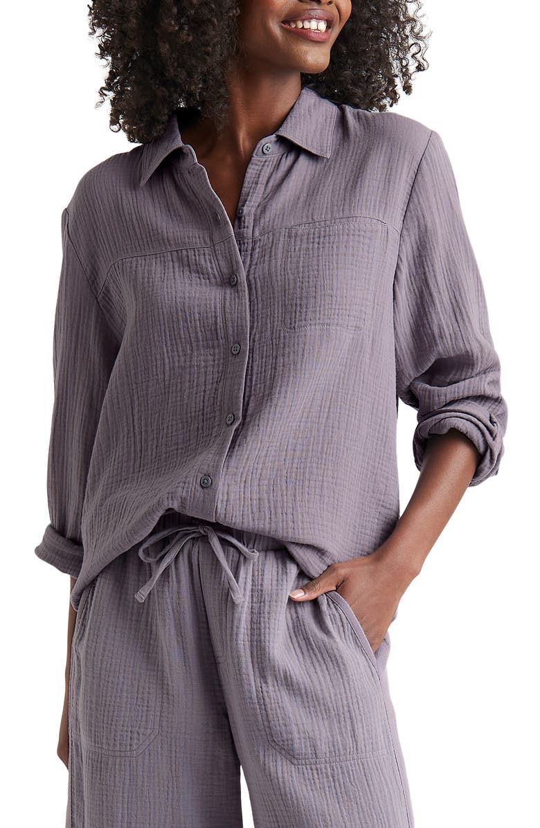 Splendid Kit Cotton Button-Up Blouse, Main, color, 