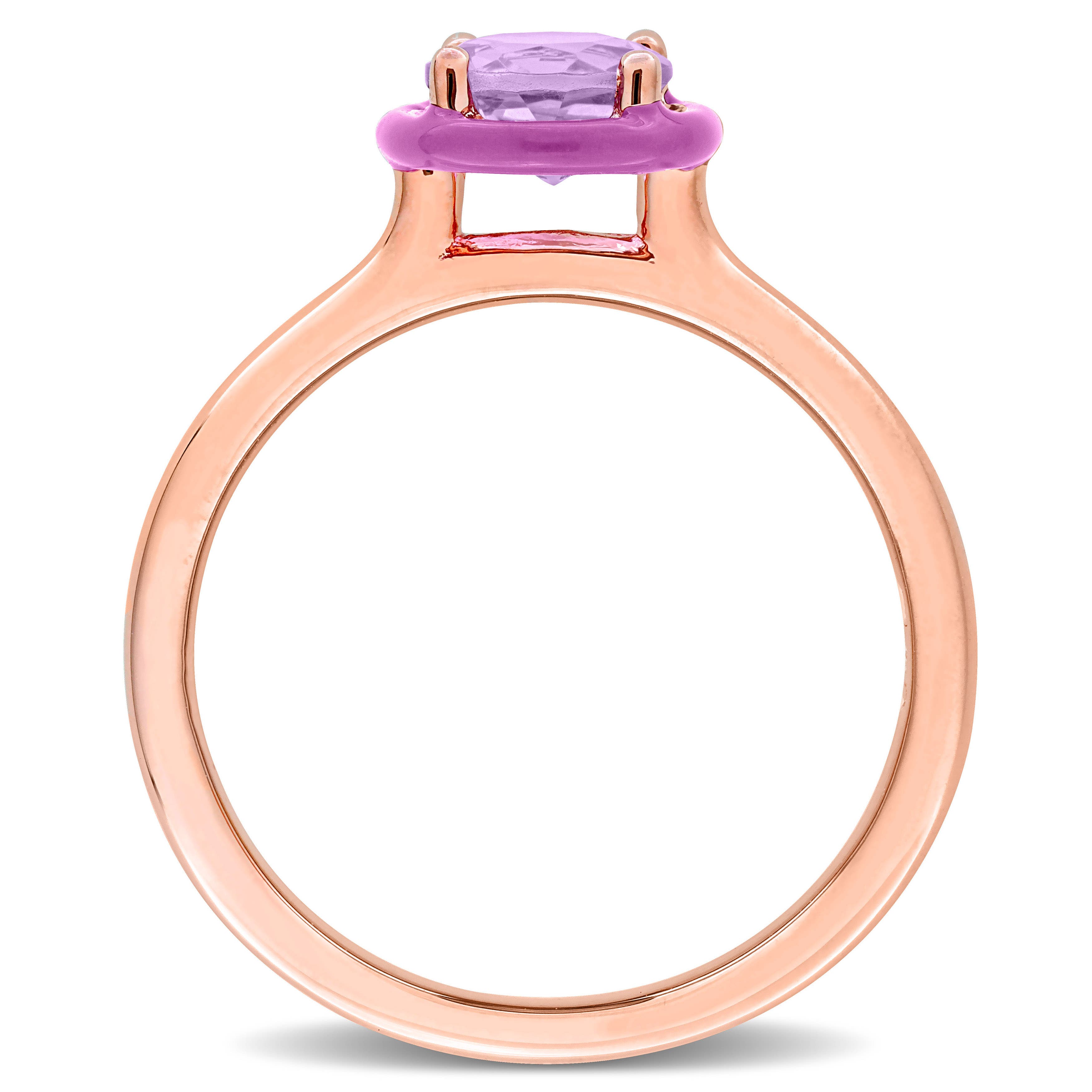 Julianna B. Gemstone & Enamel Halo Solitaire Ring (Women) | Nordstrom