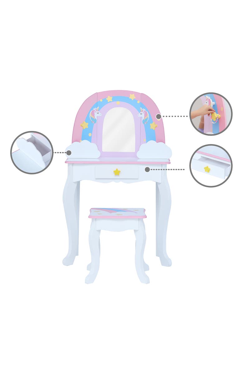 Teamson Kids Fantasy Fields Little Dreamer Vanity & Stool, Alternate, color, 
