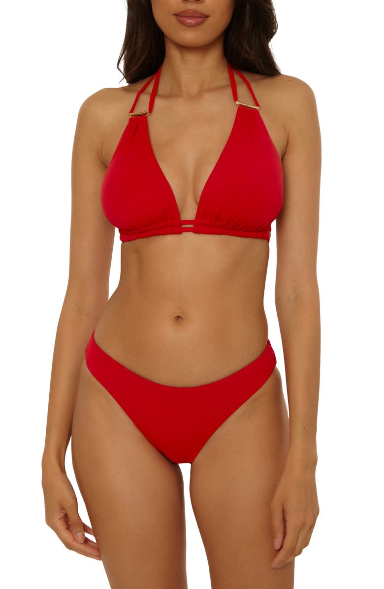 Becca Riviera Hipster Bikini Bottoms, Alternate, color, Apple