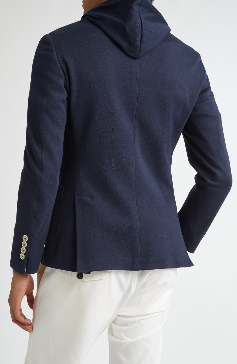 Eleventy Cotton & Cashmere Sport Coat with Removable Hooded Bib, Alternate, color, 11N New Blue