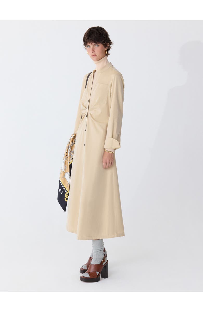 Callas Milano Genny Longsleeve Shirtdress, Alternate, color, Pale Camel