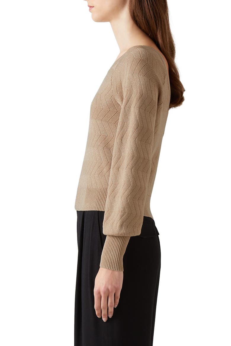 Goldie Metallic Sweater, Alternate, color, GOLD