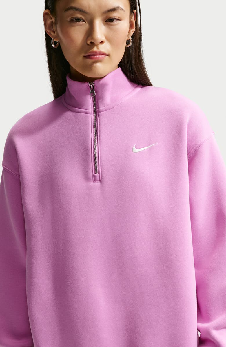Nike Sportswear Phoenix Oversize Fleece Quarter Zip Top, Alternate, color, 503 Light Magenta/Sail
