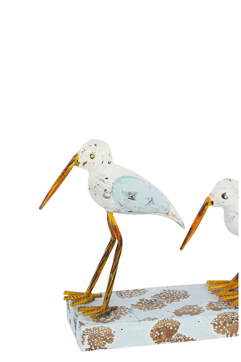 White Metal Bird Sculpture, Alternate, color, WHITE