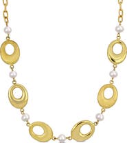 DELMAR 6–7mm Cultured Freshwater Pearl Oval Link Necklace