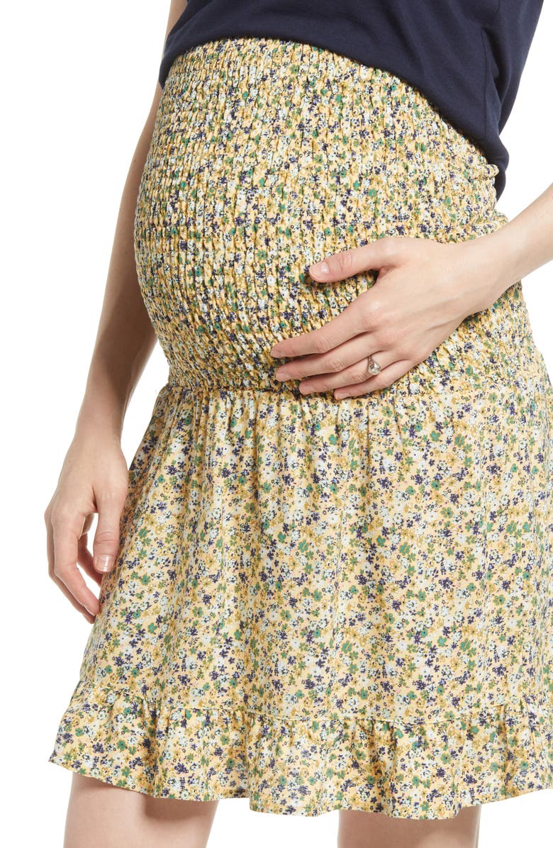 Angel Maternity Floral Maternity Skirt, Alternate, color, Green Flora