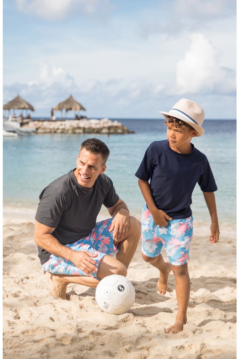 Kids' Short Sleeve Rashguard, Alternate, color, NAVY