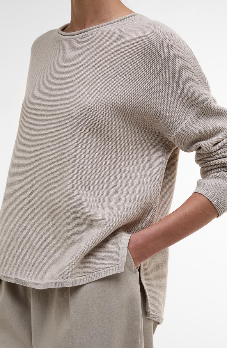 Barbour Marine Relaxed Fit Cotton Sweater, Alternate, color, Light Sand