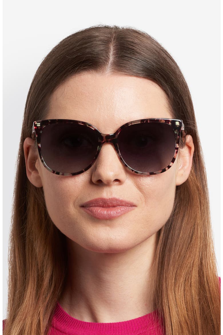 kaysie 58mm square sunglasses, Alternate, color, HAVANA MULTICOLOR/ DARK GREY