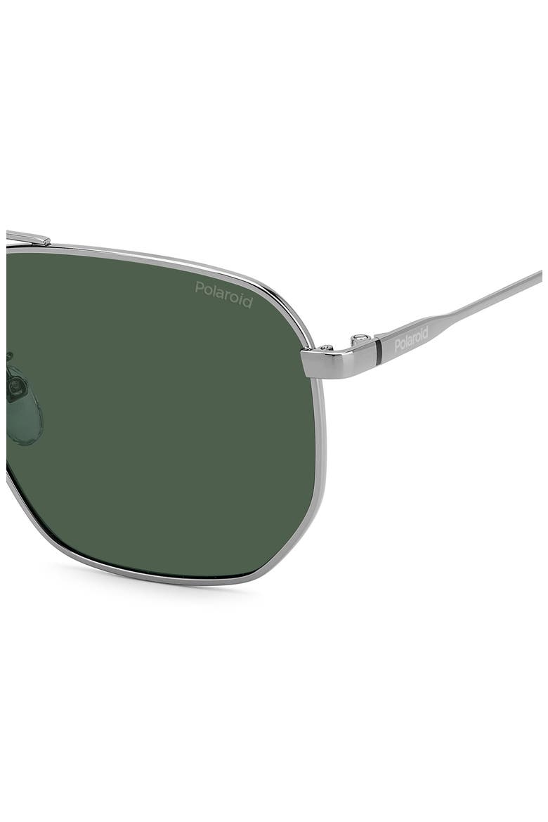 59mm Polarized Rectangular Sunglasses, Alternate, color, RUTHENIUM/ GREEN POLARIZED