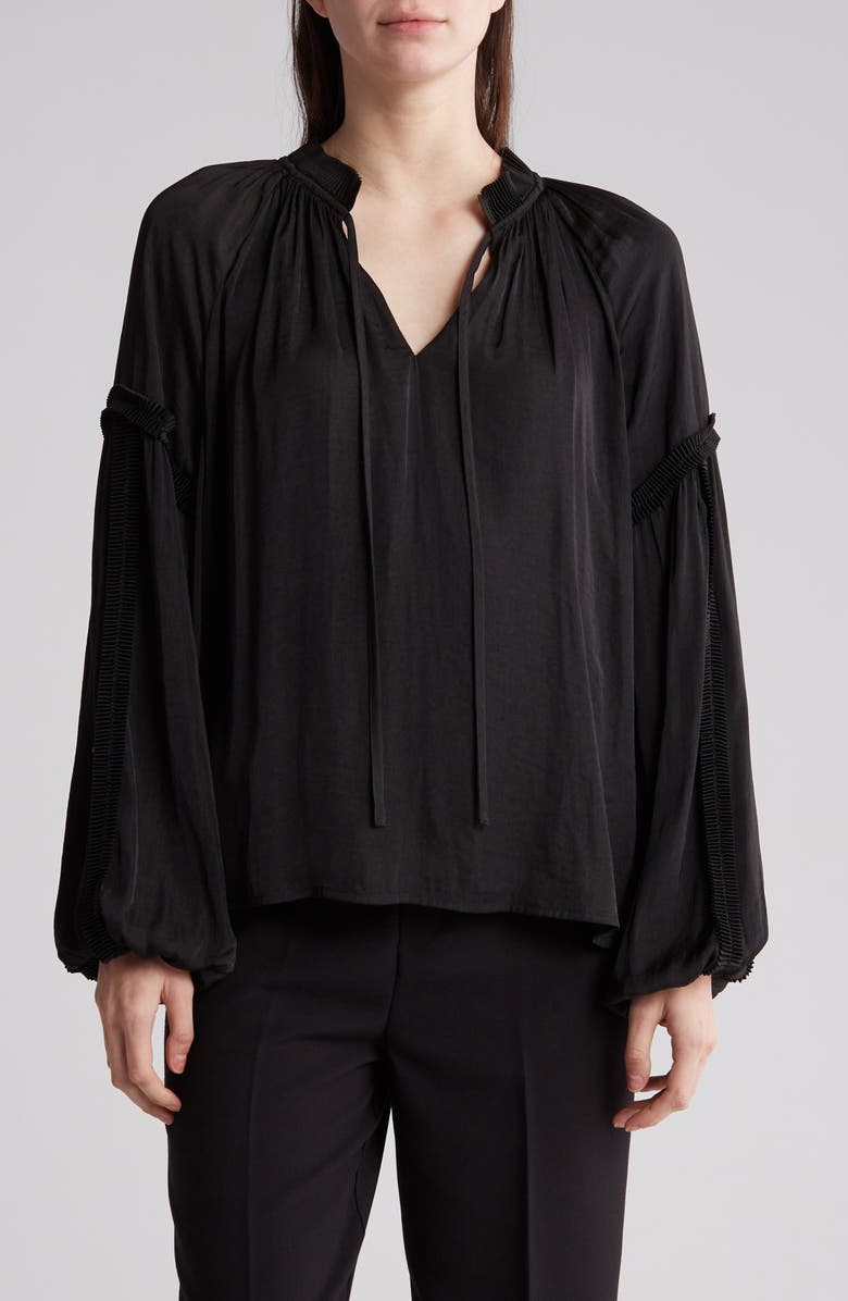 Gemma + Jane Split Neck Long Sleeve Blouse, Main, color, 