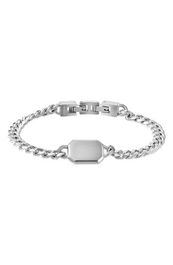 Van Heusen Tag Cuban Chain Bracelet