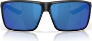Costa Del Mar Rincon II 64mm Mirrored Polarized Oversize Rectangular Sunglasses