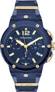 FERRAGAMO F-80 Translucent Chronograph Recycled Polyurthane Strap Watch, 44mm