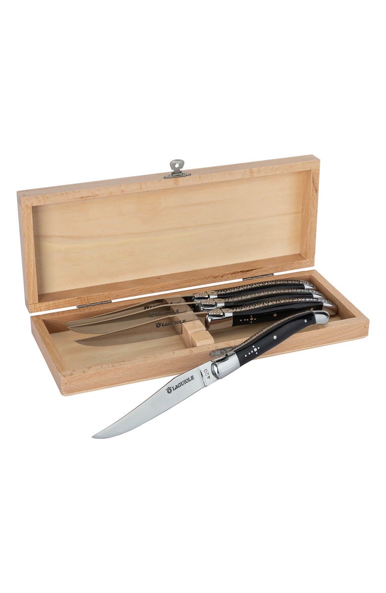 AU NAIN Laguiole Steak Knives - Set of 4, Alternate, color, Black