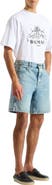 Balmain Light blue denim Bermuda shorts