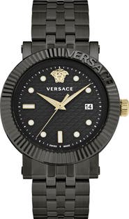 Versace V-Classic Three-Hand Quartz Bracelet Watch, 42mm