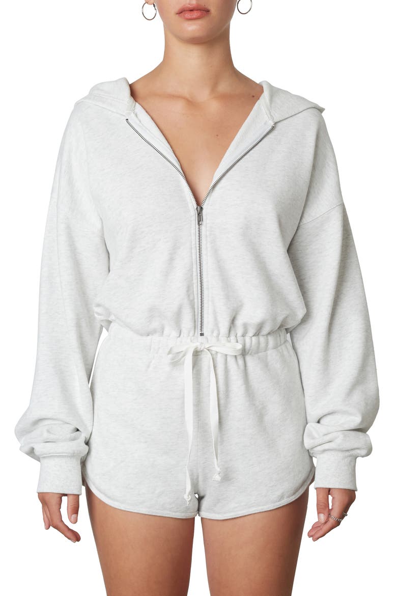 Gemini Tie Waist Hooded Romper, Main, color, CLOUD