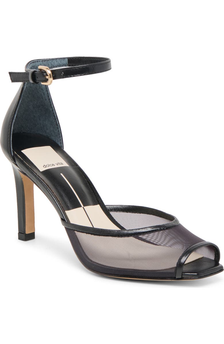 Dolce Vita Serlo Ankle Strap Sandal, Main, color, Onyx Mesh
