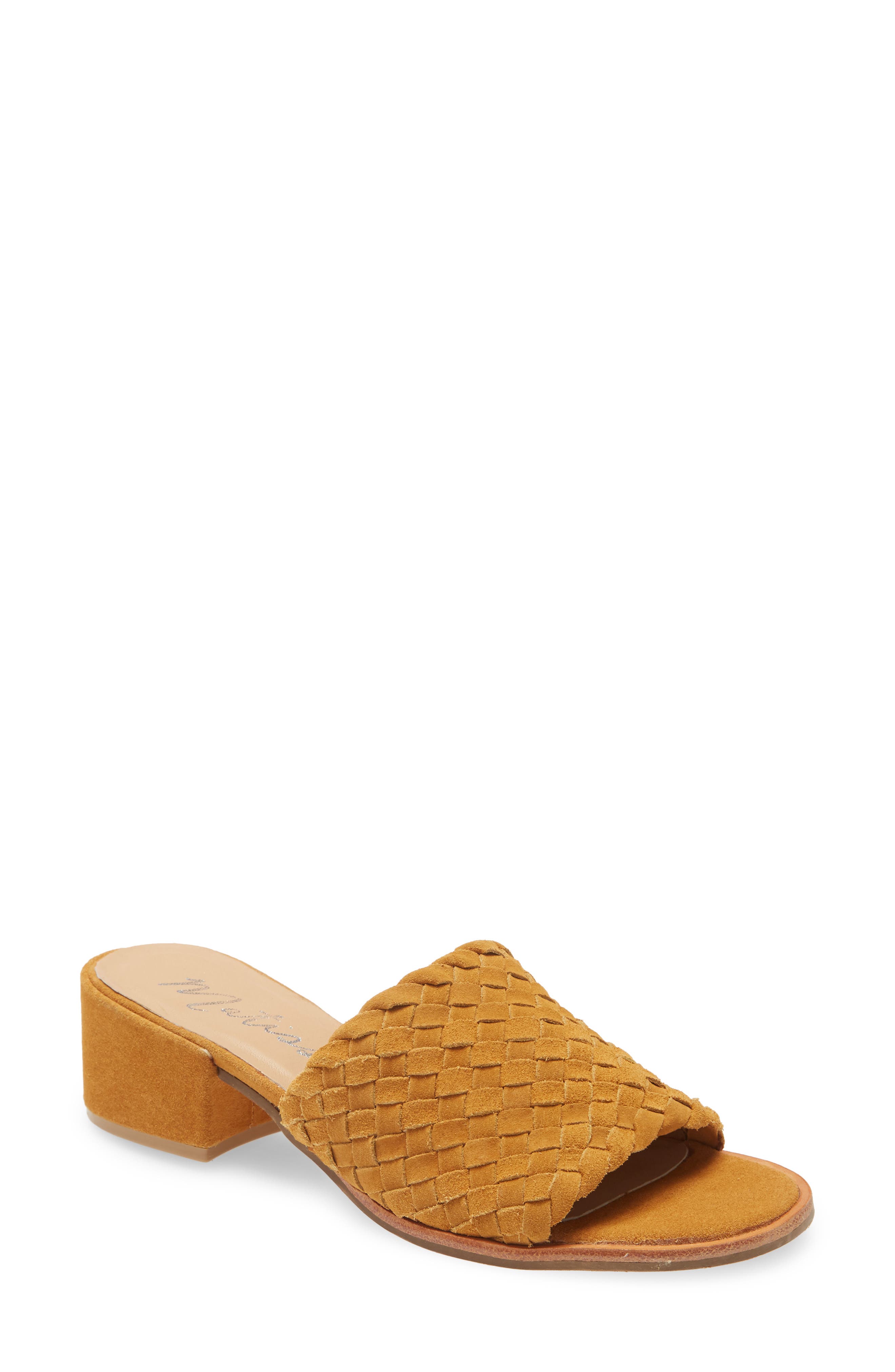 Andi Slide Sandal, Main, color, YELLOW SUEDE