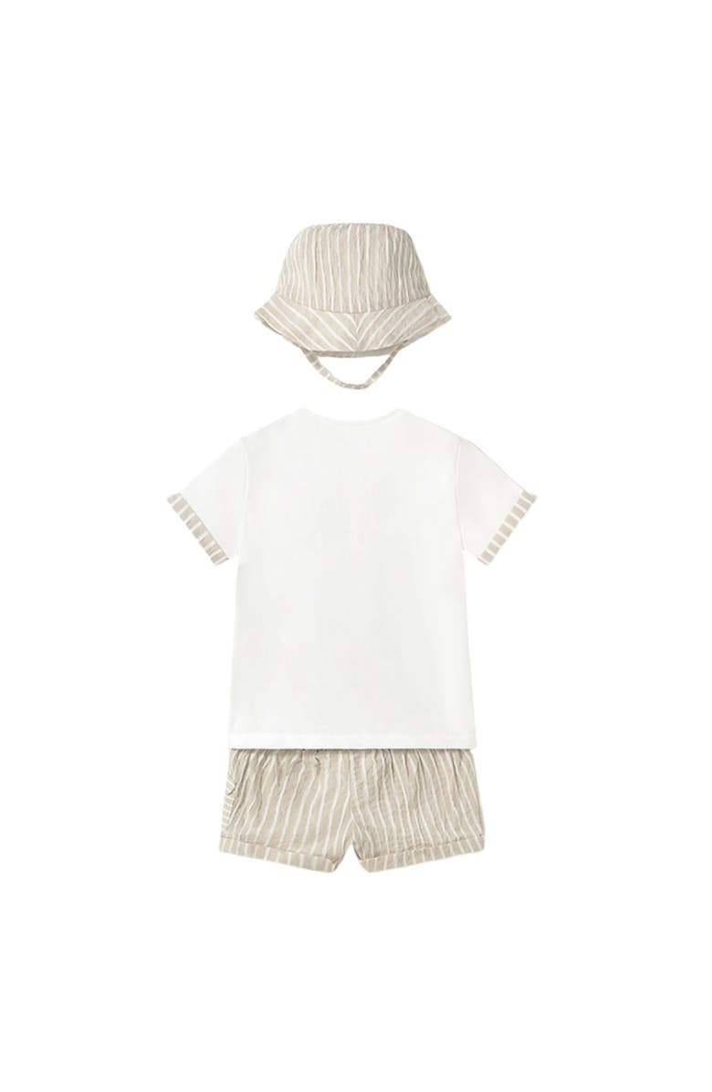 Mayoral 3 Piece Shorts Set, Alternate, color, Beige