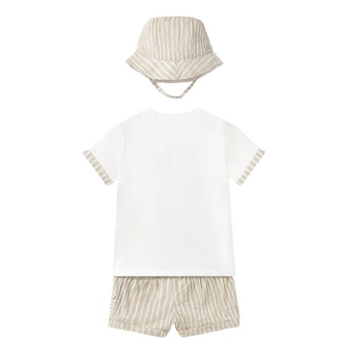 Mayoral 3 Piece Shorts Set In Beige