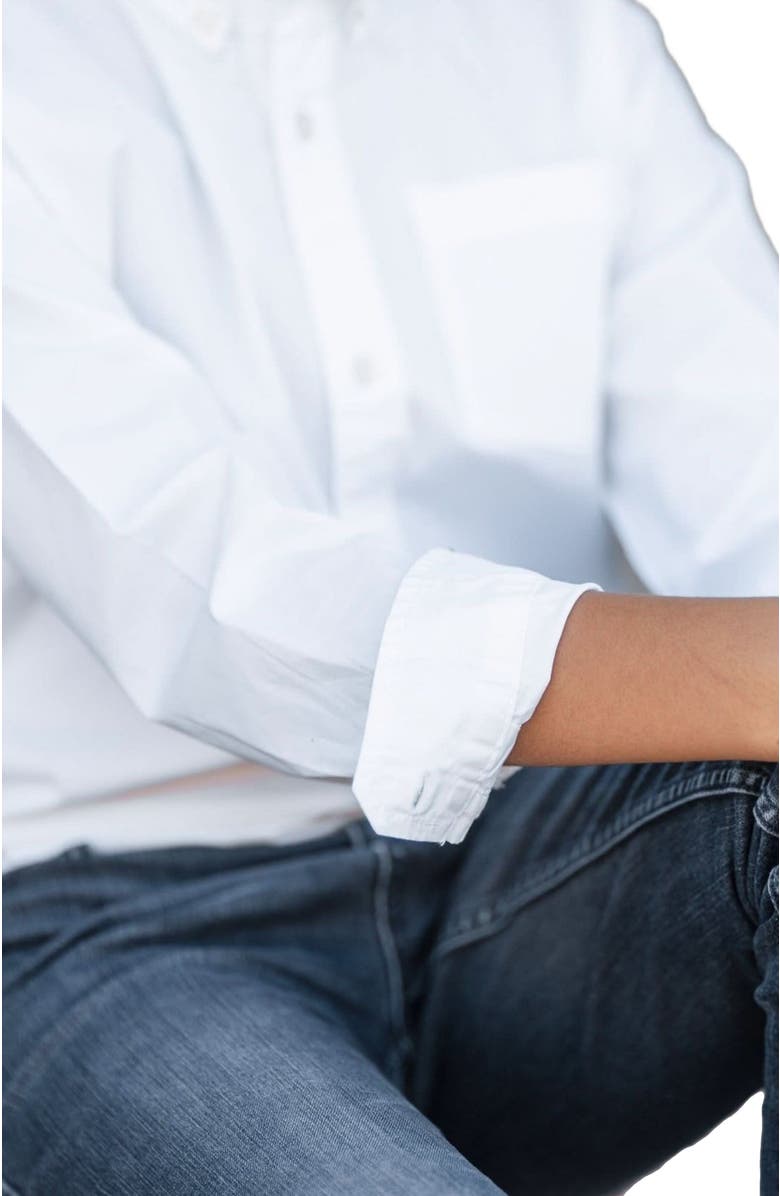 Hope & Henry Boys' Poplin Button Down Shirt, Kids, Alternate, color, Bright White