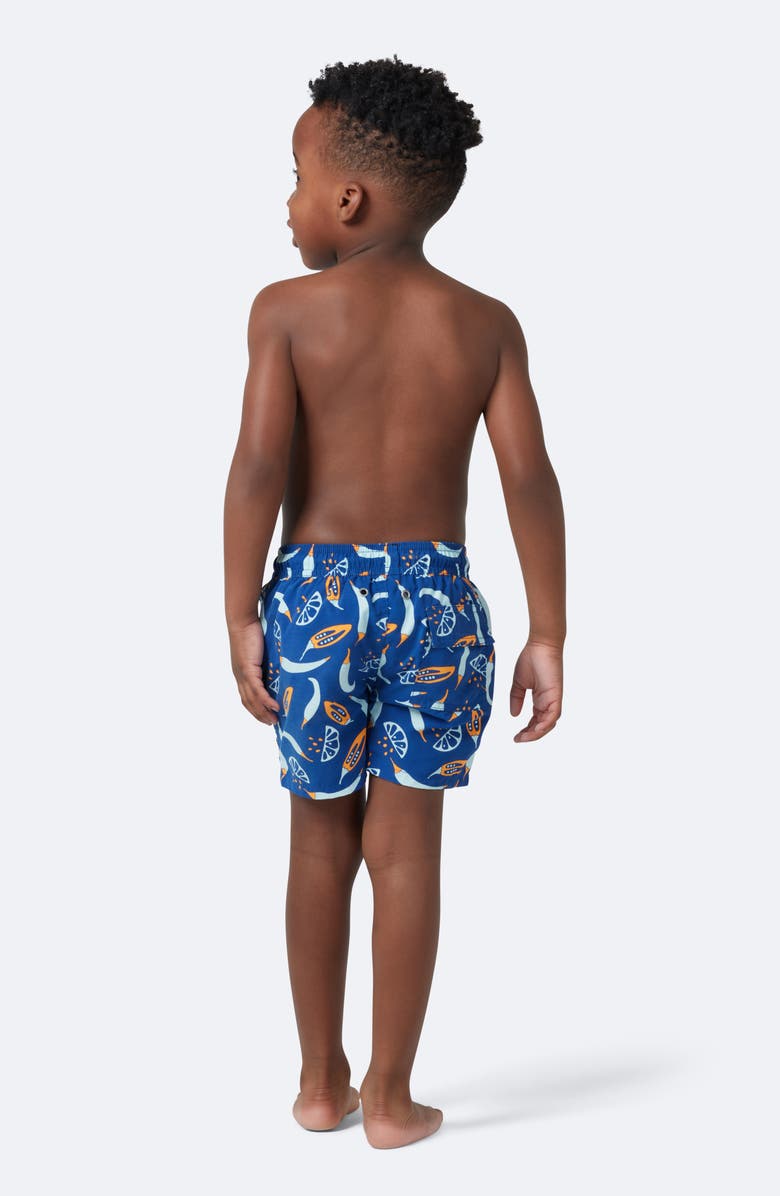 Tom & Teddy Kids' Chili Print Performance Swim Trunks, Alternate, color, Blue Orange