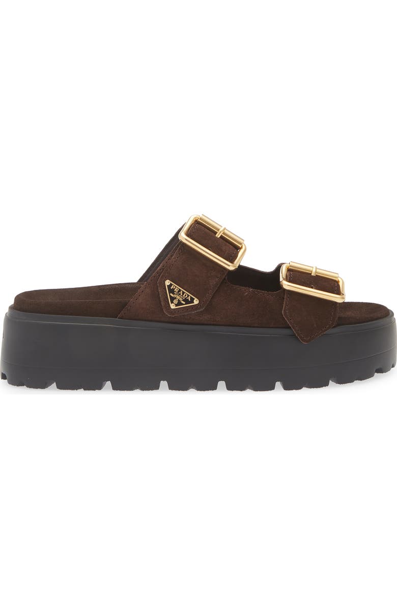 Prada Fussbett Flatform Slide Sandal, Alternate, color, Moro