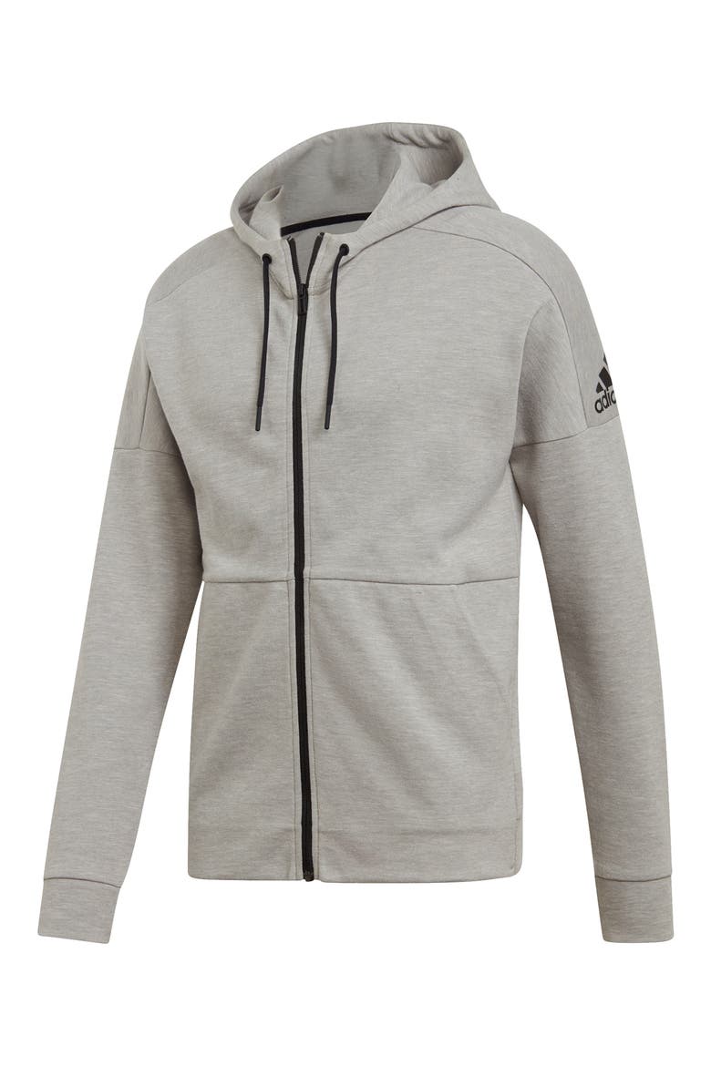 ID Stadium Zip Hoodie, Alternate, color, SOLID GREY/ RAW WHITE
