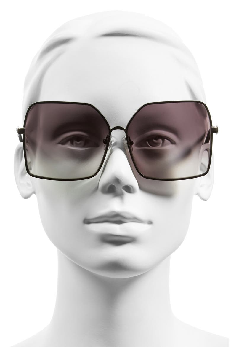 'Fontaine' 63mm Oversize Sunglasses, Alternate, color, GUNMETAL/ GREY GRADIENT