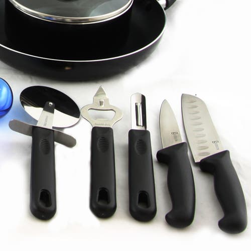 Gibson Total Kitchen 59 Piece Combo Set In Black