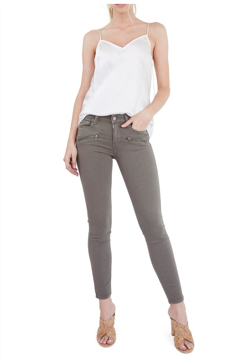 PAIGE Indio Zip Ankle Skinny Jeans, Alternate, color, 