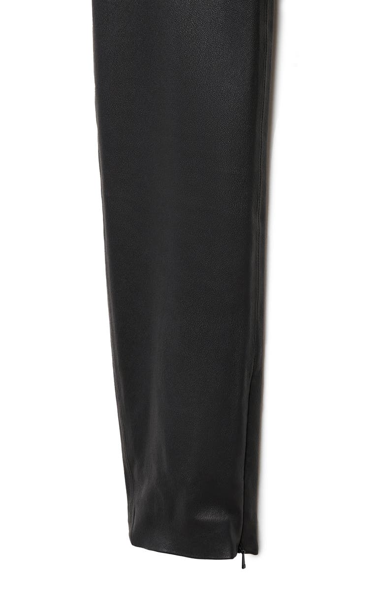 MANGO Zip Hem Leather Leggings, Alternate, color, 