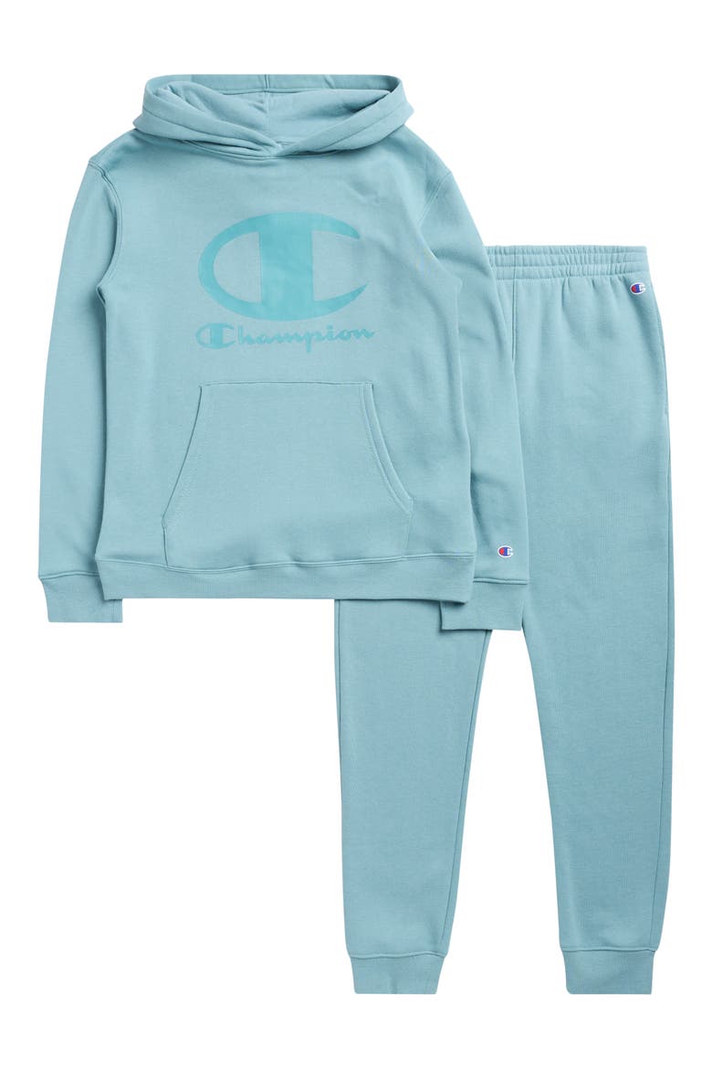 Kids' Logo Hoodie & Joggers Set, Main, color, MINERAL BLUE