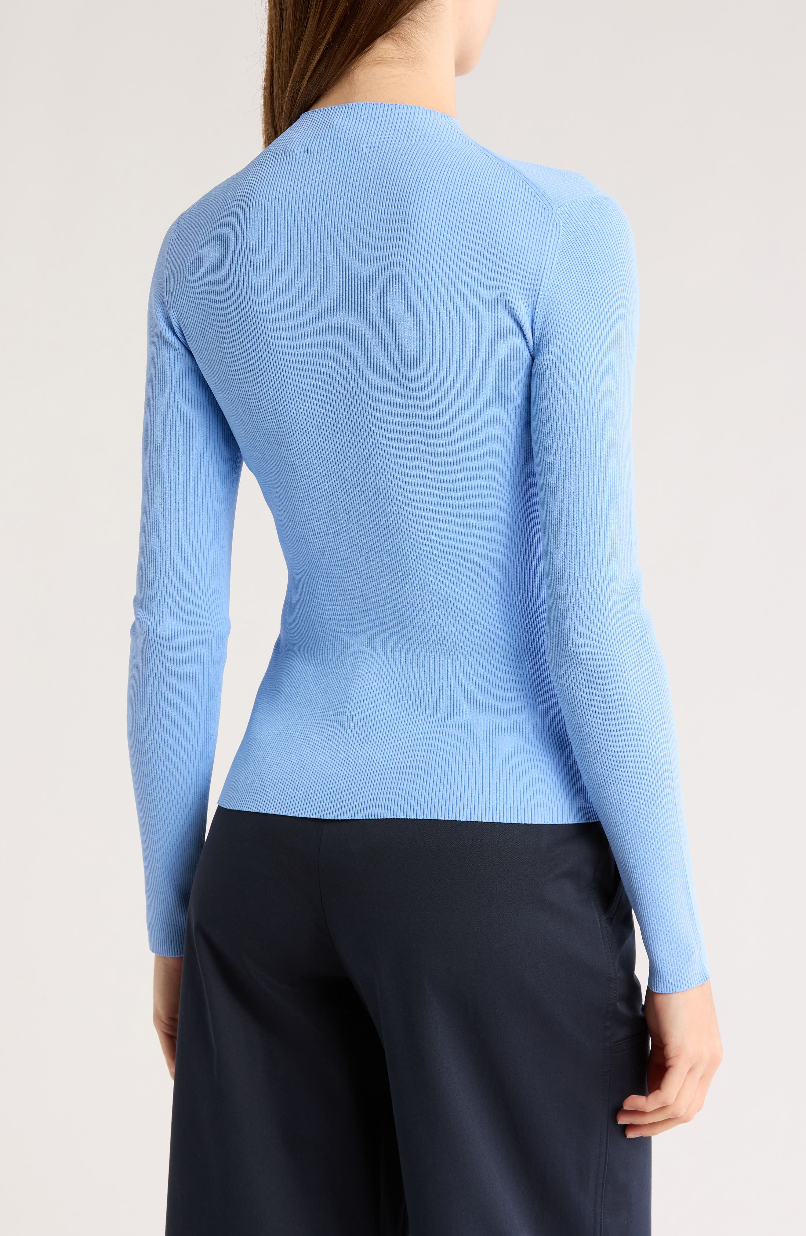 Leenda Mock Neck Ribbed Sweater - image 2