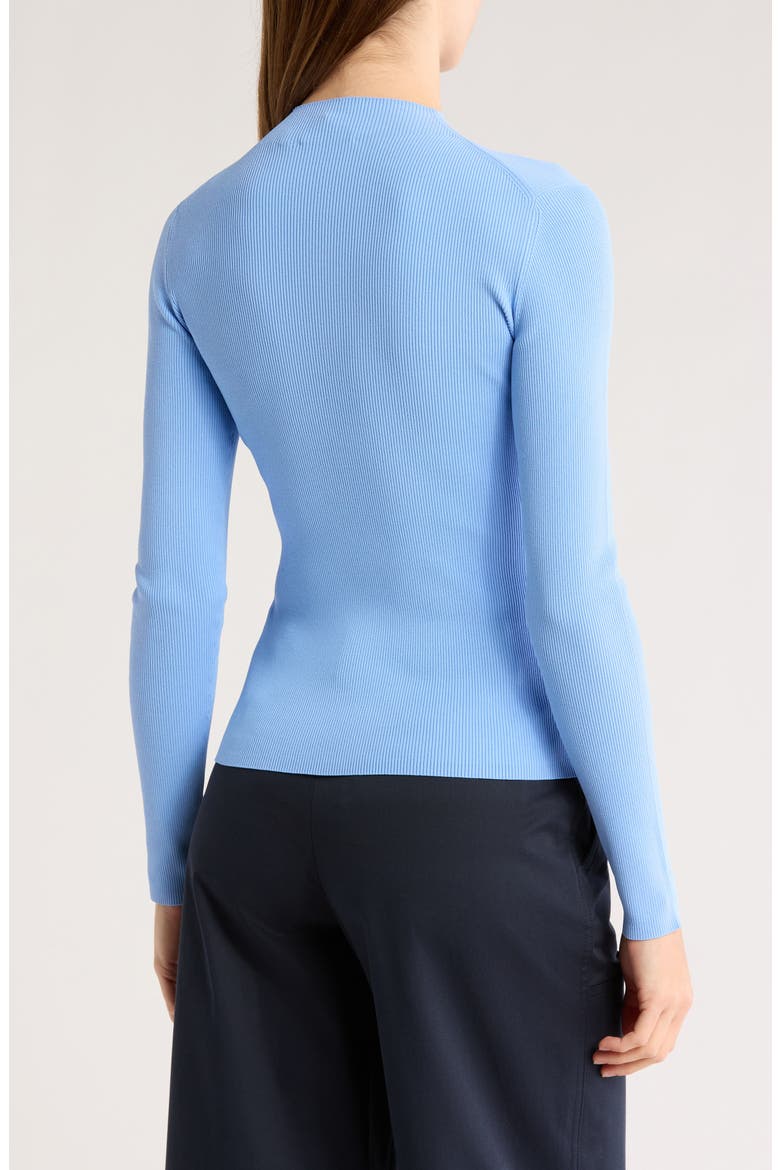 Leenda Mock Neck Ribbed Sweater, Alternate, color, BLUE