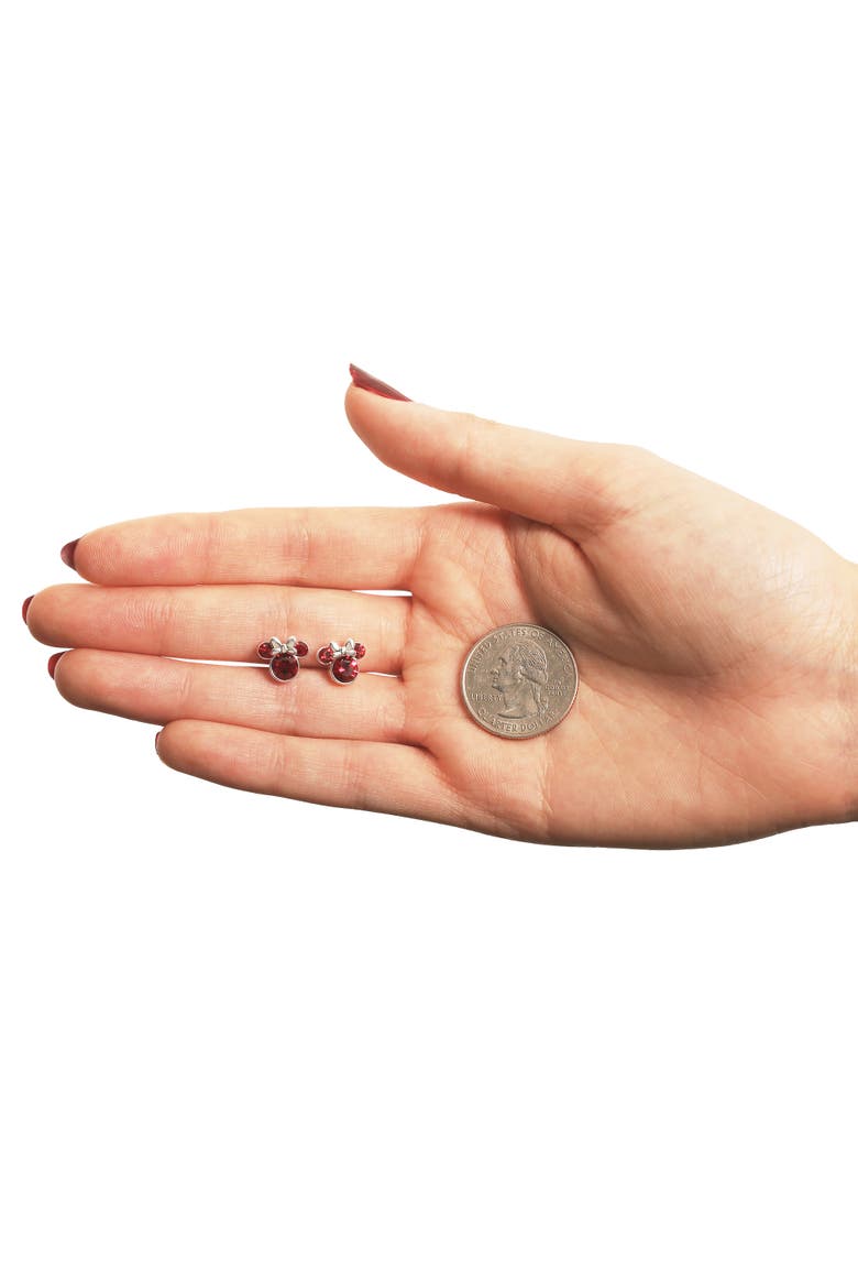 Birthstone Stud Earrings, Alternate, color, July - Ruby Crystal