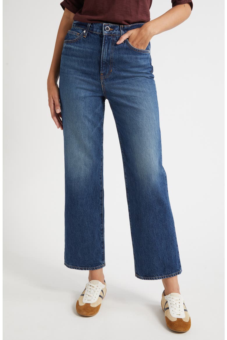 Dylan High Waist Ankle Straight Leg Jeans, Main, color, ROADSIDE BLUE