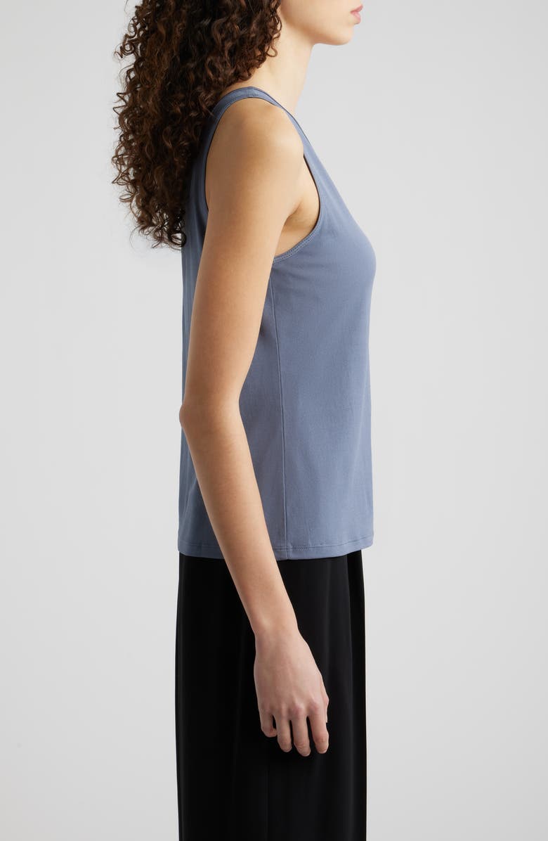 Eileen Fisher Slim Fit Scoop Neck Silk Tank, Alternate, color, Flint