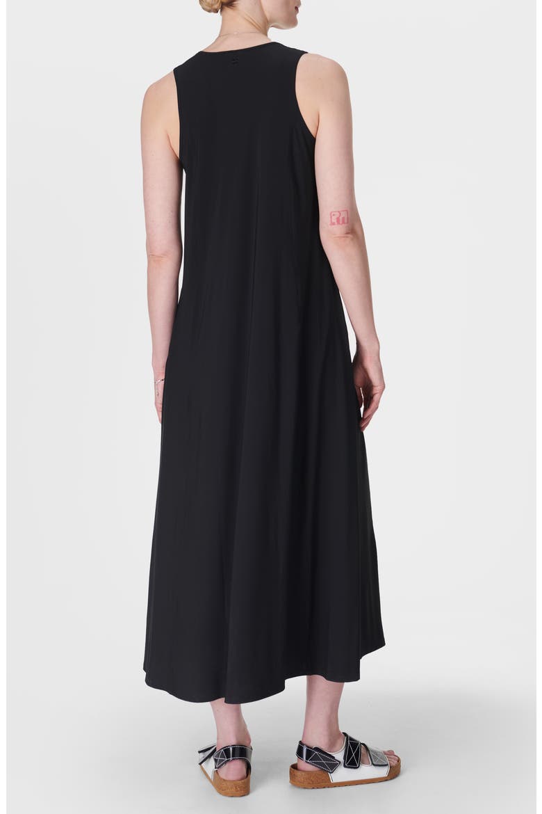Explorer Ace V-Neck Midi Dress, Alternate, color, BLACK
