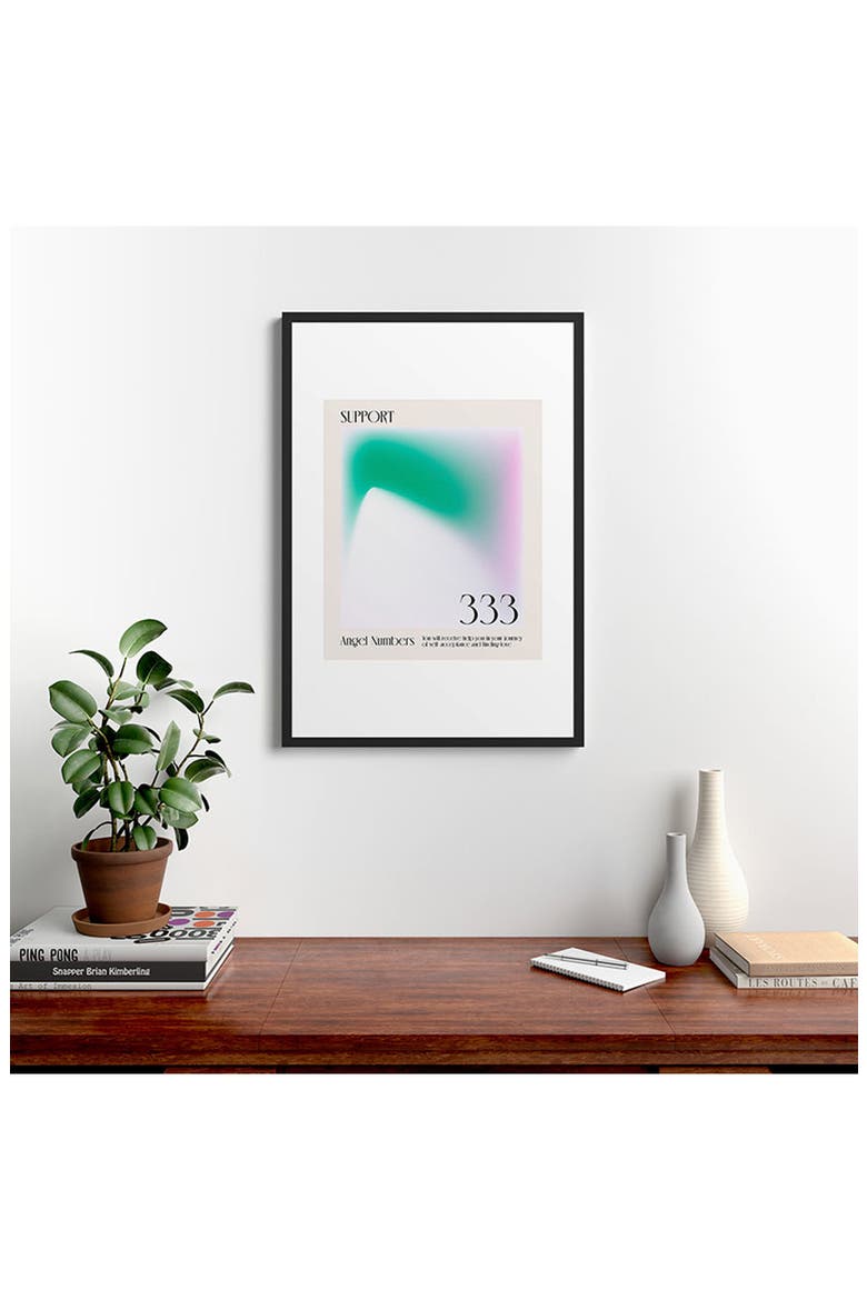 'Angel Numbers' by Mambo Art Studio Framed Wall Art, Alternate, color, BEIGE